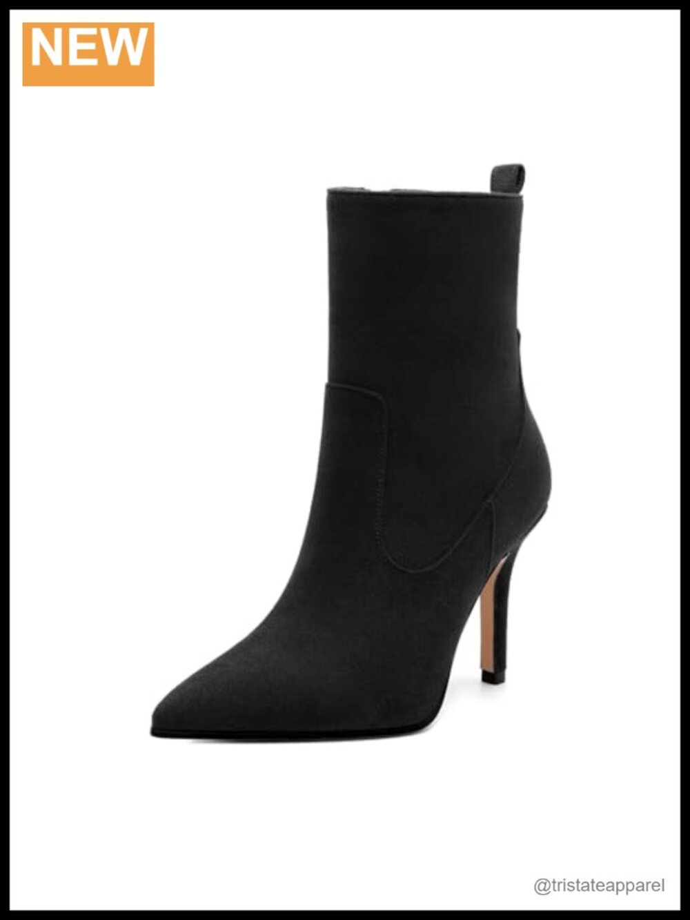 Women's Stiletto High Heel Ankle Boots Pointed Toe Pull-On Side Zipper Suede